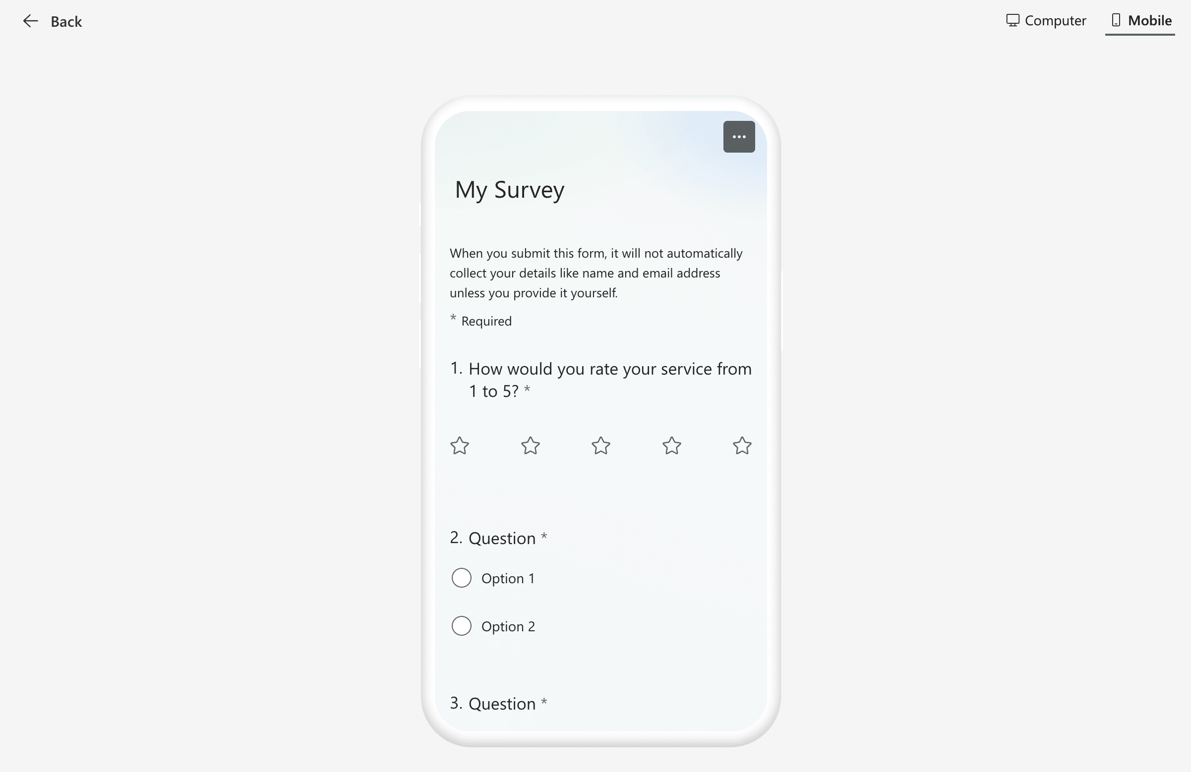 View a preview of your survey on desktop or mobile